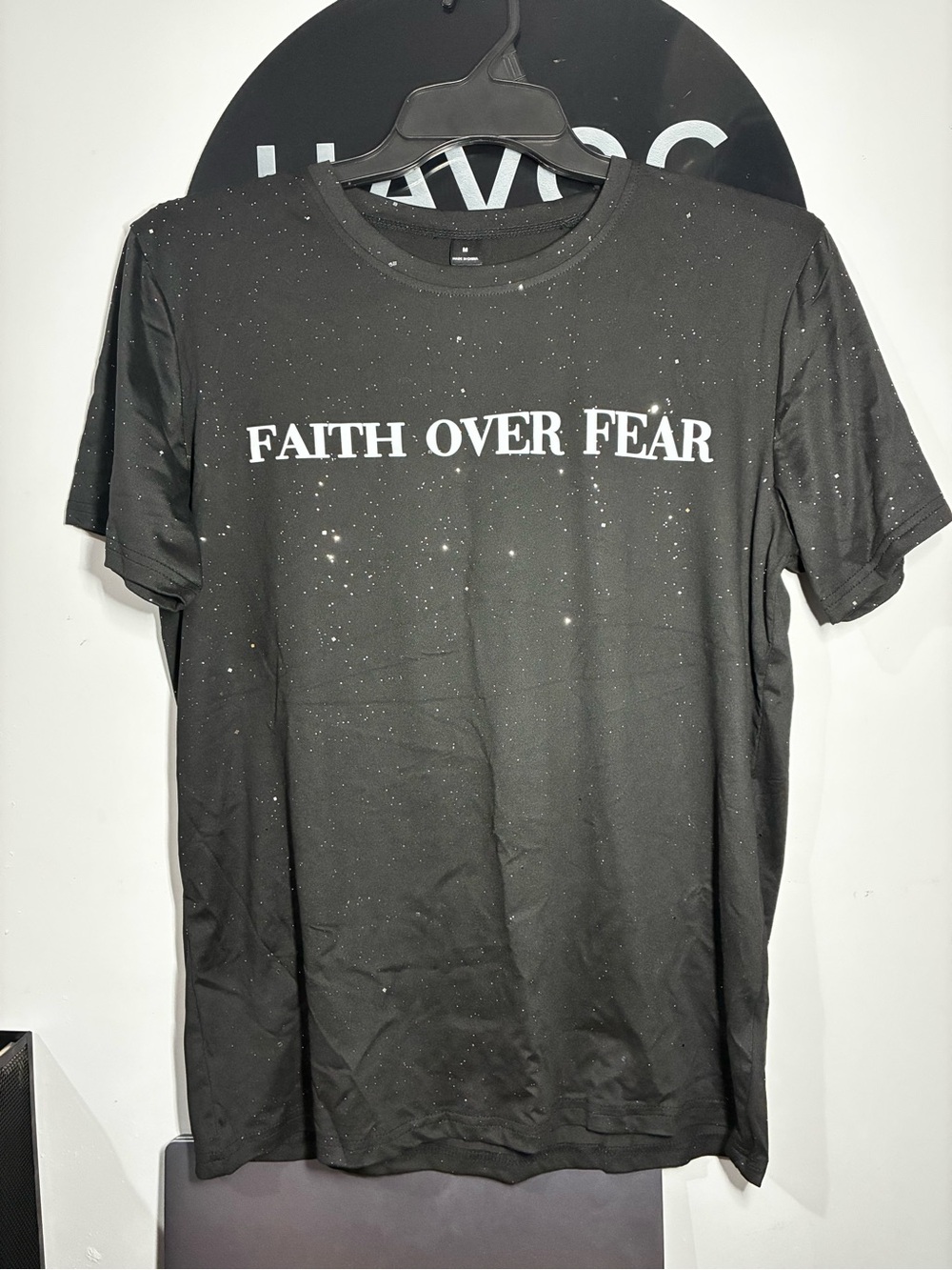 Faith Over Fear Short Sleeve Graphic Tee - Black